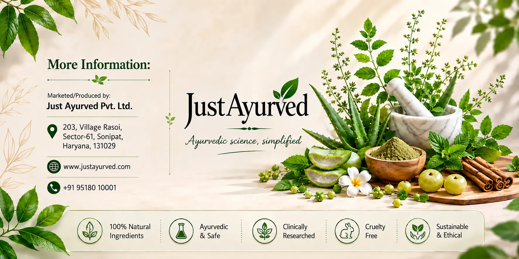 JustAyurved Rice Rose Glow Mist information banner