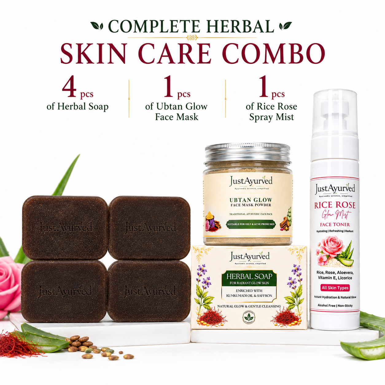 Just Ayurved Complete Herbal Skin Care Combo